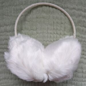 Joyfolie Madison White Faux Fur and Velvet Earmuffs
